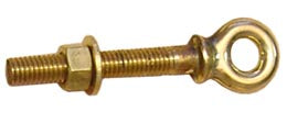 EYE BOLT,BRASS 3/8" 2-1/8